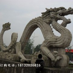 石雕龍，廣場大理石龍雕塑