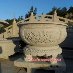 石頭香爐，石雕香爐雕塑