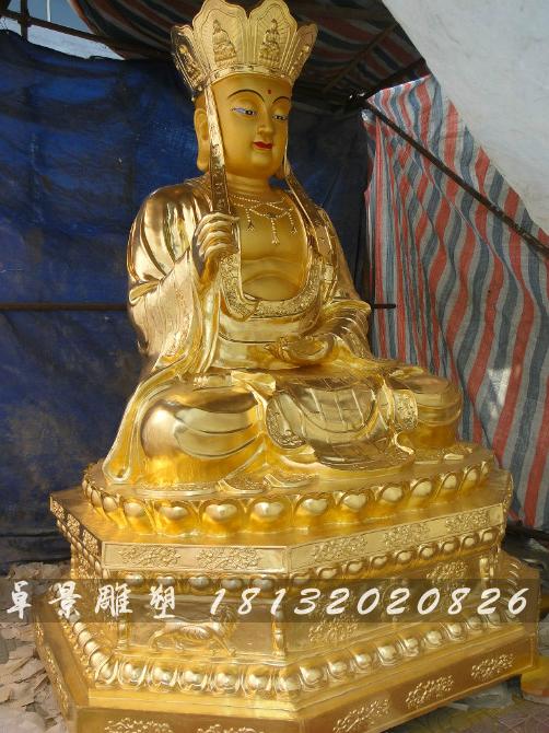 地藏王菩薩雕塑，貼金銅地藏王菩薩雕塑