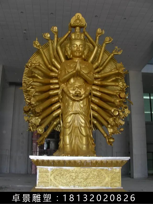 千手觀音銅雕，大型觀音銅雕