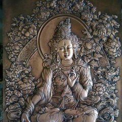 菩薩銅浮雕，鑄銅菩薩雕塑