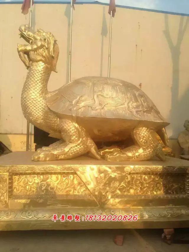 銅雕龍龜?shù)袼?，鑄銅龍龜