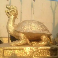 銅雕龍龜?shù)袼?，鑄銅龍龜