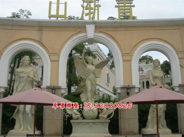 天使石雕，漢白玉天使雕塑