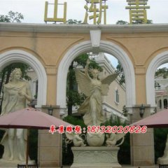 天使石雕，漢白玉天使石雕