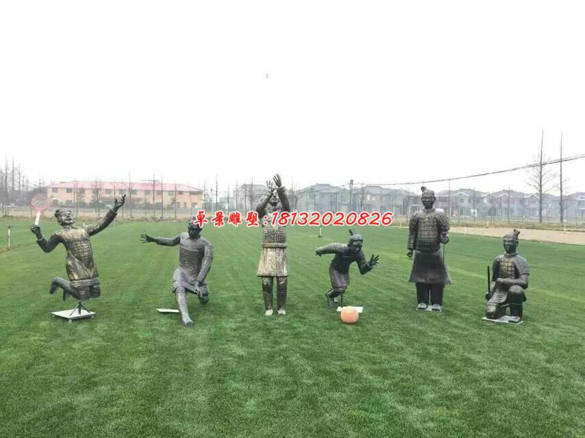 玻璃鋼兵馬俑雕塑，玻璃鋼仿銅人物雕塑 (2)