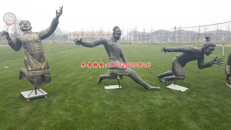 玻璃鋼兵馬俑雕塑，玻璃鋼仿銅人物雕塑 (1)