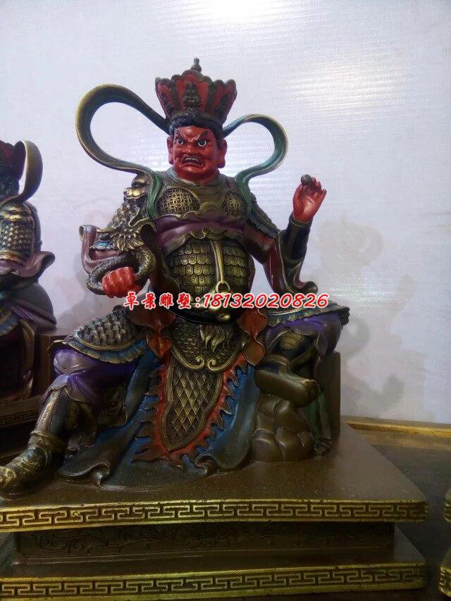 四大天王銅雕，銅雕彩繪雕塑 (1)