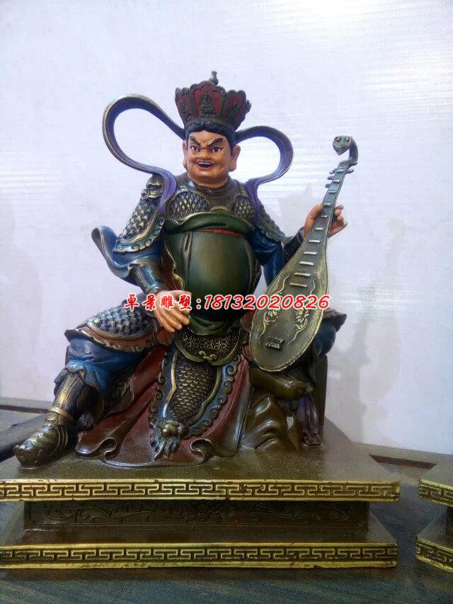 四大天王銅雕，銅雕彩繪雕塑 (2)