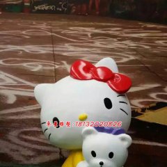 玻璃鋼hello kitty雕塑，卡通玻璃鋼雕塑