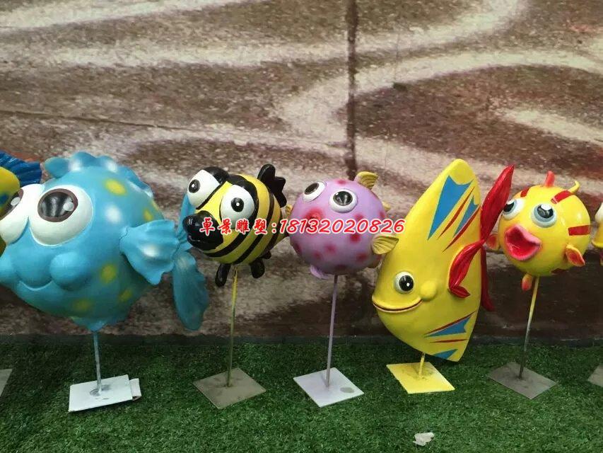 玻璃鋼海與魚雕塑，卡通雕塑(3)