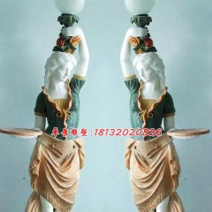 漢白玉石燈，西方人物石燈雕塑