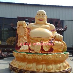 彌勒佛銅雕，銅雕彩繪雕塑