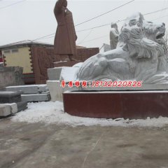 石雕獅子，大理石西洋獅雕塑