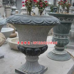 石雕花盆，青石花盆雕塑