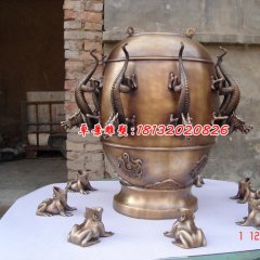 地動(dòng)儀銅雕，仿古銅雕