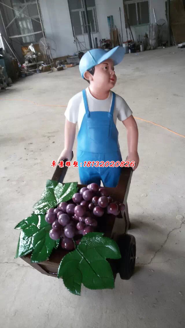 玻璃鋼摘葡萄雕塑，玻璃鋼人物雕塑 (2)