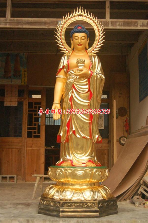玻璃鋼如來佛雕塑，彩繪玻璃鋼佛像