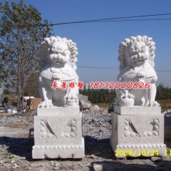 石雕獅子，漢白玉獅子雕塑