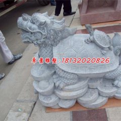 龍龜石雕，青石龍龜?shù)袼?，神獸石雕