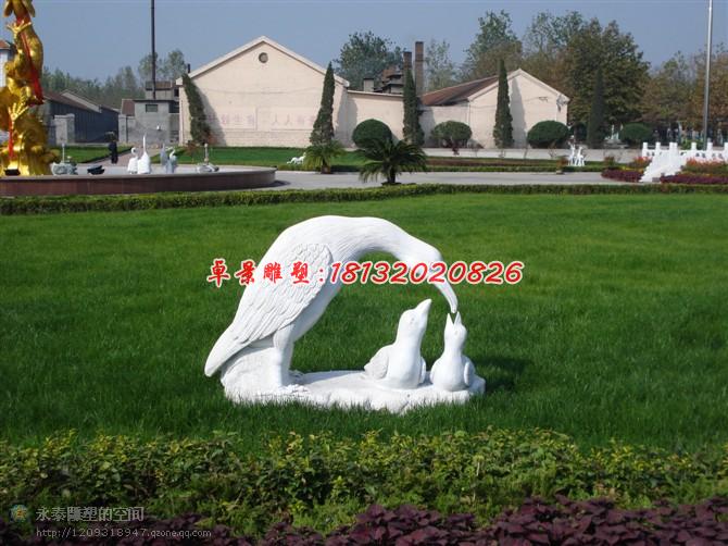 喂食石雕，公園動(dòng)物石雕，景觀石雕