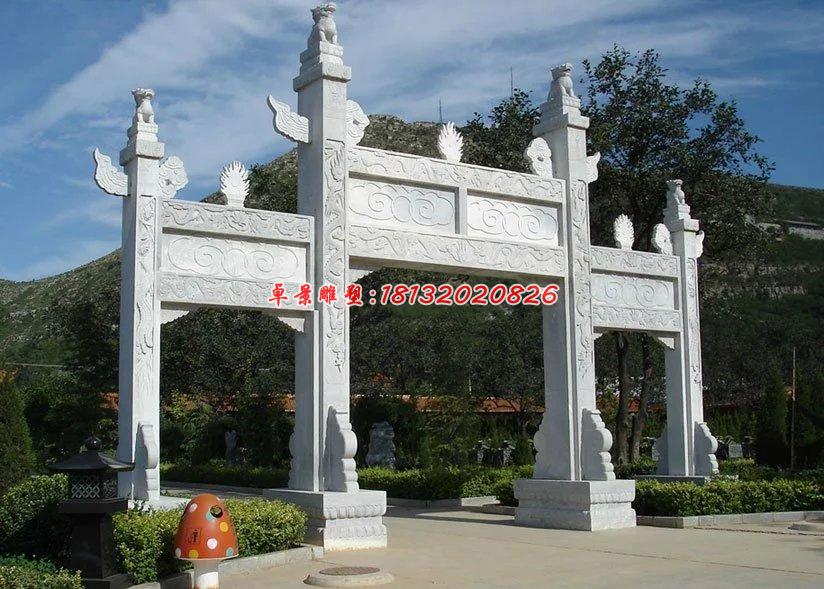 石雕牌坊，大理石牌坊，標志牌坊雕塑 (3)