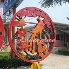 不銹鋼鳳凰雕塑，景觀不銹鋼雕塑