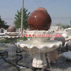 風(fēng)水球石雕，晚霞紅風(fēng)水球噴泉石雕