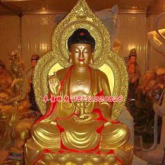 如來(lái)佛雕塑，玻璃鋼仿銅佛像