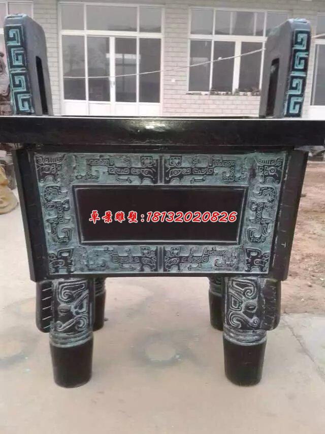 青銅鼎，鑄銅方鼎雕塑