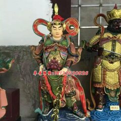 玻璃鋼韋陀雕塑，玻璃鋼彩繪韋陀雕塑