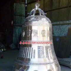 銅雕鐘，寺廟鑄鐵鐘雕塑