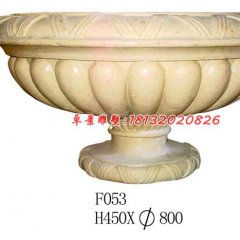 石雕花盆，廣場(chǎng)砂巖花盆雕塑