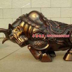 開(kāi)荒牛銅雕，廣場(chǎng)招財(cái)牛銅雕
