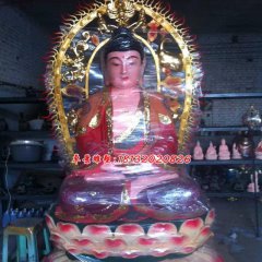 玻璃鋼彩繪佛像雕塑，如來(lái)佛雕塑