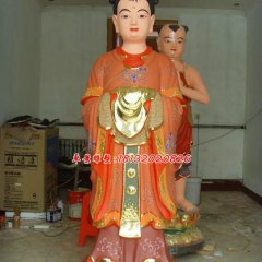 玻璃鋼彩繪龍女雕塑，玻璃鋼彩繪雕塑
