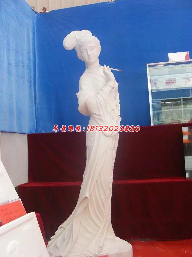 古代美女石雕，漢白玉古代人物雕塑