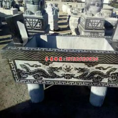 石雕鼎，石雕香爐，寺廟香爐雕塑