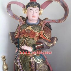 韋陀菩薩雕塑，玻璃鋼彩繪神仙雕塑