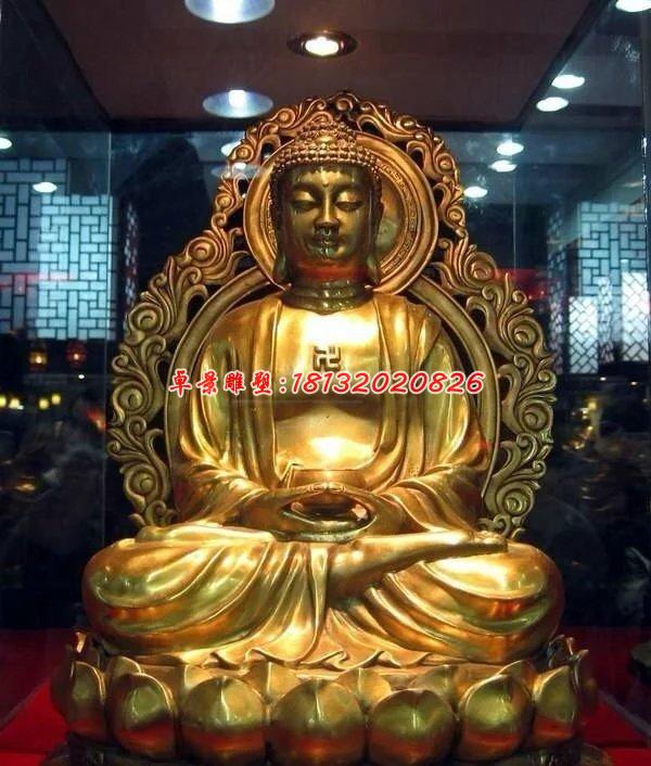 釋迦牟尼佛雕塑，玻璃鋼鎏金佛像雕塑