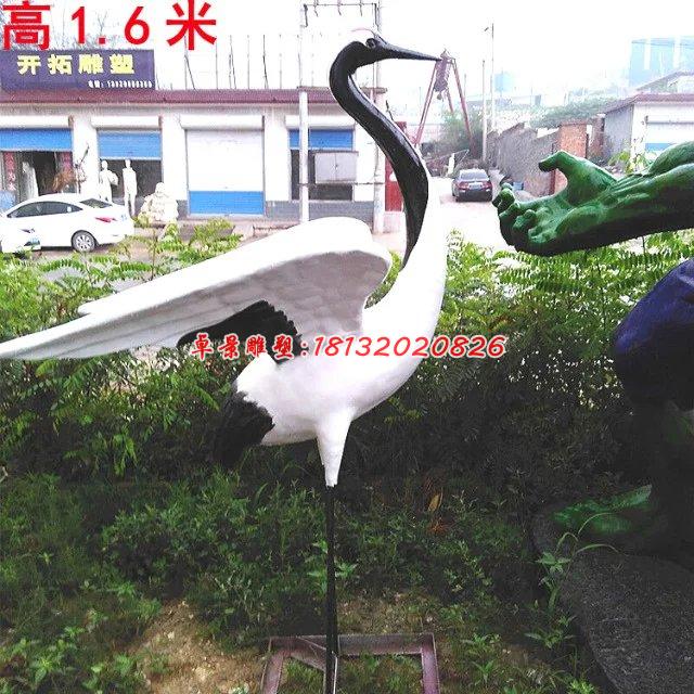 玻璃鋼丹頂鶴雕塑，玻璃鋼仙鶴雕塑 (1)