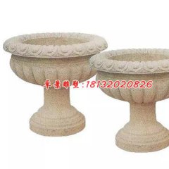 石雕花盆，砂巖花盆，廣場(chǎng)石花盆