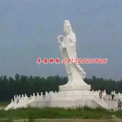 觀世音石雕，漢白玉大型觀音石雕