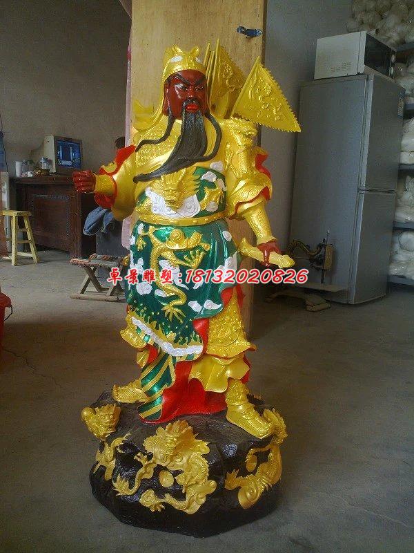 玻璃鋼關(guān)公雕塑，玻璃鋼彩繪關(guān)二爺