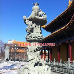 大理石燈雕塑，寺廟石雕燈