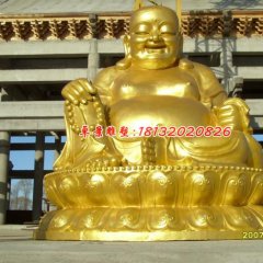 貼金佛像雕塑，彌勒佛銅雕
