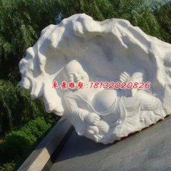 彌勒佛石浮雕，漢白玉佛像浮雕