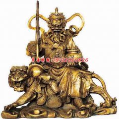 騎虎財(cái)神銅雕，武財(cái)神雕塑