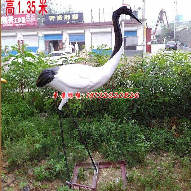 仿真動物雕塑，玻璃鋼丹頂鶴雕塑 (2)