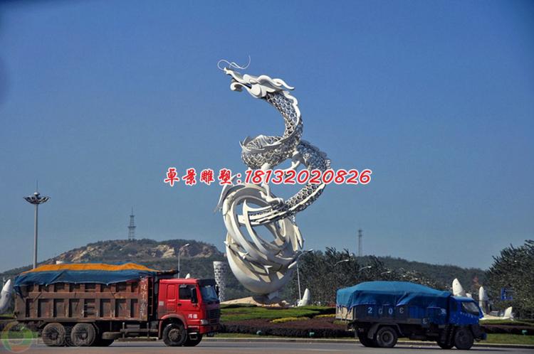 不銹鋼龍雕塑，飛龍雕塑，廣場不銹鋼雕塑